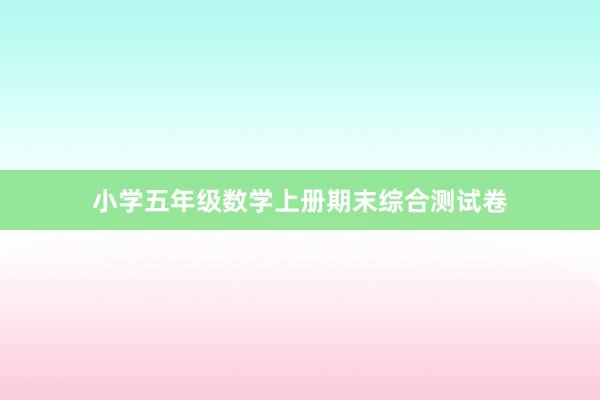 小学五年级数学上册期末综合测试卷